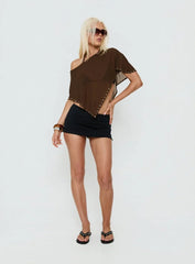 Safe Space Sheer Poncho Brown