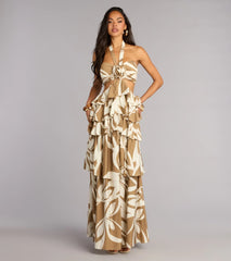 Postcard Pretty Halter Cutout Maxi Dress