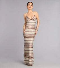 Sunset Plans Chevron Crochet Maxi Dress
