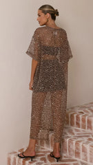Zinnia Sequins Maxi Dress - Mocha