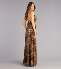 Massie Leopard Chiffon A-Line Formal Dress