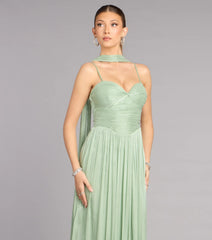 Serena Chiffon Formal Dress With Scarf