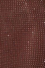 Embellished Mid Rise Maxi Skirt in Espresso