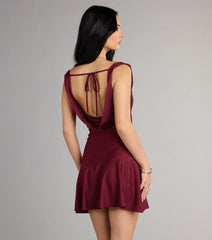 Just a Glance Draped Back Mini Dress