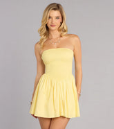 Sweet Days Smocked Strapless Mini Dress