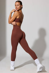 Full Length Leggings with Pockets in Brown