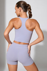 Twist Waist Mini Shorts with Pockets in Periwinkle
