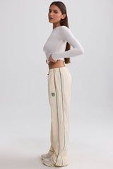 Water-Repellent Wide-Leg Track Pants in Marble
