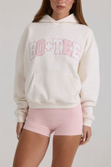 Oversized Applique Hoodie in Ivory