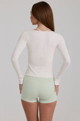 Modal Tie-Front Top in Ivory