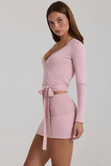 Soft Knit Mini Skirt in Blush