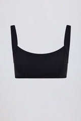 Soft Active Seam-Detail Sports Bra in Black