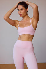 Cross-Back Sports Bra in Soft Pink