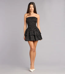 Cute Entrance Polka Dot Ruffle Skater Dress