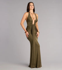 Monroe Metallic Knit Mermaid Formal Dress