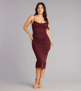 Crushworthy Mesh Ruched Midi Dress