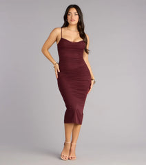 Crushworthy Mesh Ruched Midi Dress