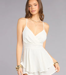 Flirty Lace Back Skater Romper