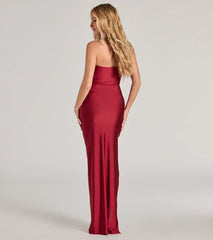 Anisley Strapless High Slit Column Formal Dress