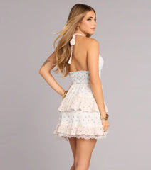 Sweet Plans Ahead Ditsy Floral Print Skater Dress