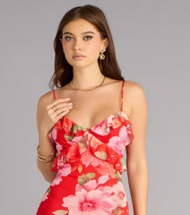All Eyes On You Floral Ruffle Maxi Dress