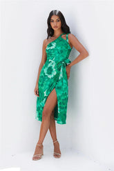 Island Beaches Midi Dress Green