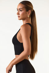 Modal Boat-Neck Tank Top in Black