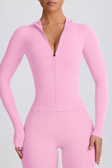 Soft Active Zip-Up Jacket in Baby Pink