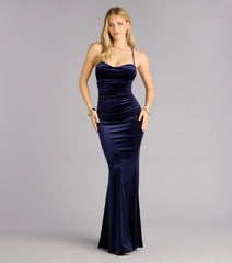 Daphne Velvet Lace-Up Mermaid Formal Dress
