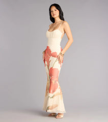 Soft Spoken Stunner Floral Mesh Maxi Dress