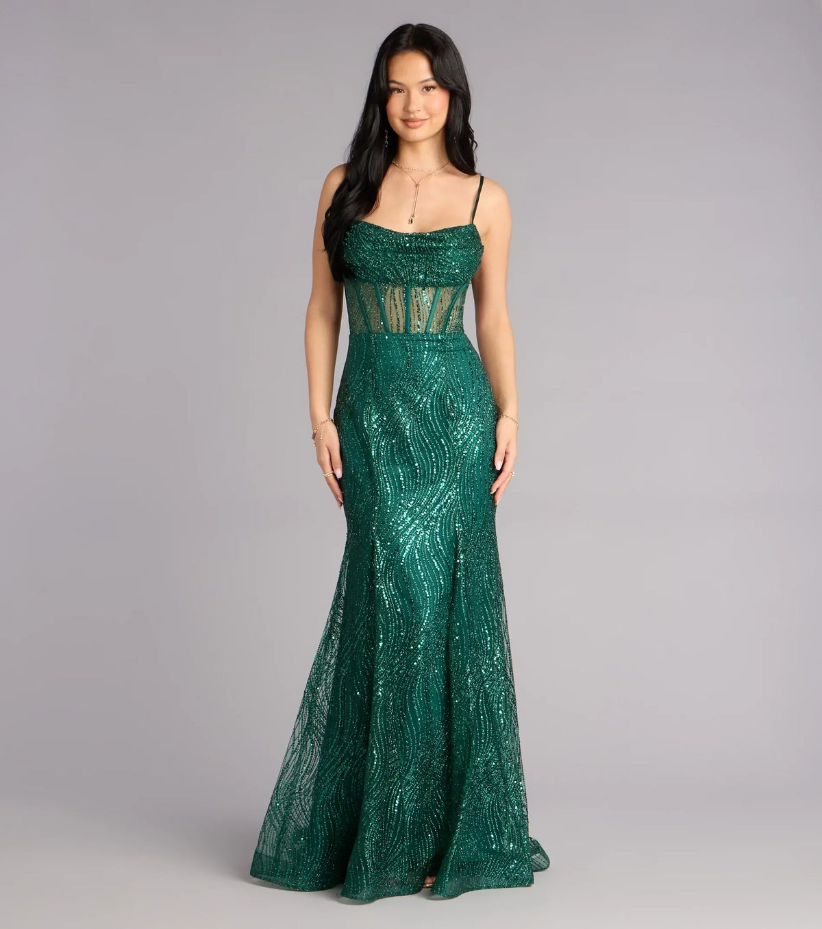 Phoebe Glitter Tulle Corset Formal Dress