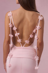 Premium Jersey Draped Gown in Baby Pink