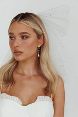 Mercy Pearl & Crystal Drop Earrings Gold