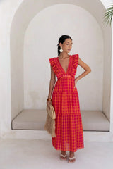 Sunset Picnic Maxi Dress Pink
