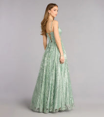 Ivy Glitter Sequin Lace-Up Ball Gown