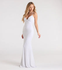 Carina Lace-Up Mermaid Glitter Formal Dress