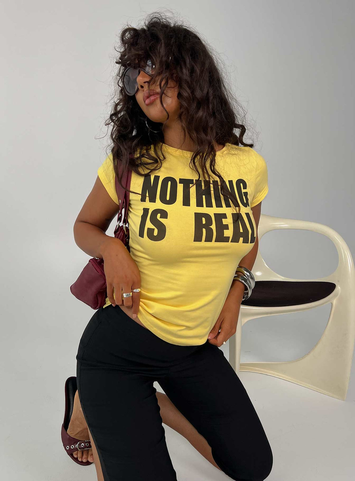 Nothing Is Real Graphic Top Yellow / Black