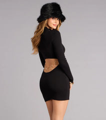 Back To Bold Mock Neck Mini Dress