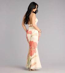 Soft Spoken Stunner Floral Mesh Maxi Dress