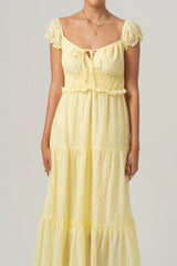 Renee Yellow Flowy Maxi Dress