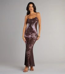 Moonlit Bloom Abstract Floral Maxi Dress