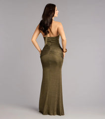 Monroe Metallic Knit Mermaid Formal Dress