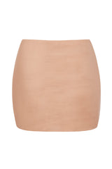 Soft Mesh Low-Rise Micro Mini Slip Skirt in Warm Peach