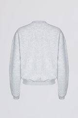 Oversized Crew-Neck Jumper in Grey Marl