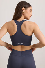 FlexiRib Racerback Sports Bra in Indigo Slate