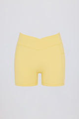 Soft Active Pocket V-Waist Mini Shorts in Lemon