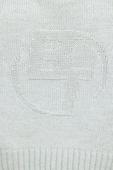 Cropped Zip Up Chunky Knit Hoodie in Heather Grey