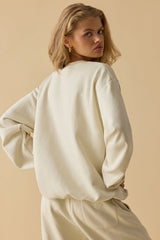 Oversized Crew Neck Sweatshirt in Bone