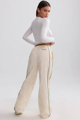 Water-Repellent Wide-Leg Track Pants in Marble
