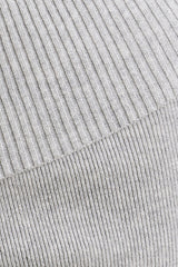 Chunky Knit Foldover Kick Flare Trousers in Grey Marl